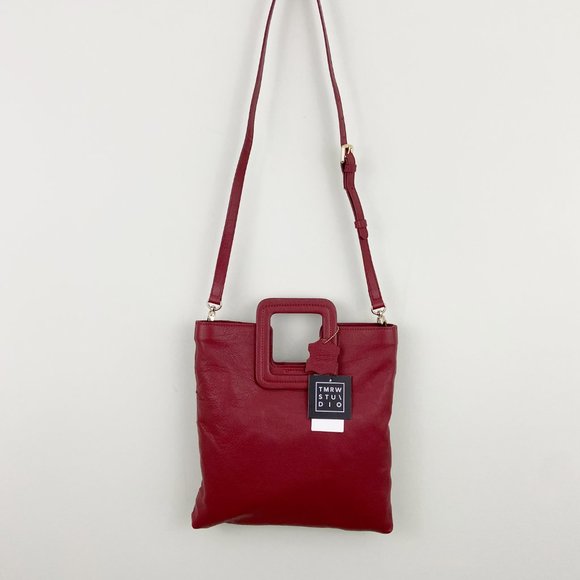 🌺SOLD🌺 TMRW Studio x Anthro | Mahogany Foldover Leather Clutch Crossbody Bag - Picture 5 of 9